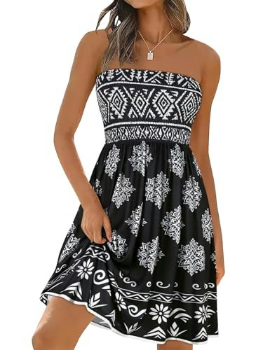 Women's Strapless Floral Bohemian Sundress: $17.49 Women's Strapless Floral Bohemian Sundress: $17.49