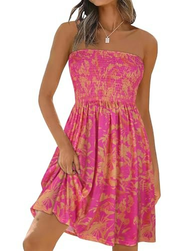 Elescat Strapless Floral Sundress: $19.49 Elescat Strapless Floral Sundress: $19.49