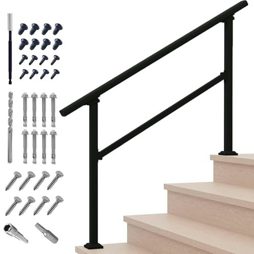 Metty 4-Step Outdoor Metal Stair Railing Kit: $59.49 Metty 4-Step Outdoor Metal Stair Railing Kit: $59.49