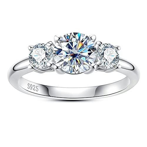 AimiIee 1.6cttw Moissanite Sterling Silver 3-Stone Engagement Ring: $59.49 AimiIee 1.6cttw Moissanite Sterling Silver 3-Stone Engagement Ring: $59.49