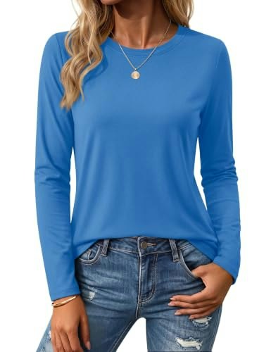 Yucolen Women's Long Sleeve Cotton T-Shirt: $14.98