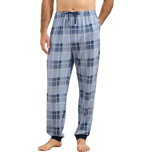 Vulcanodon Men's Plaid Jogger Pajama Pants: $17.98