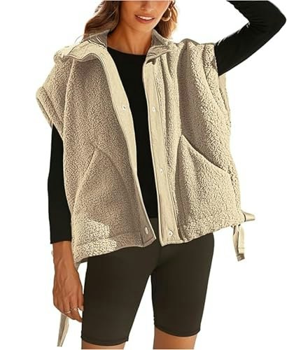 Opcakm Women's Fuzzy Fleece Sherpa Vest: $32.98