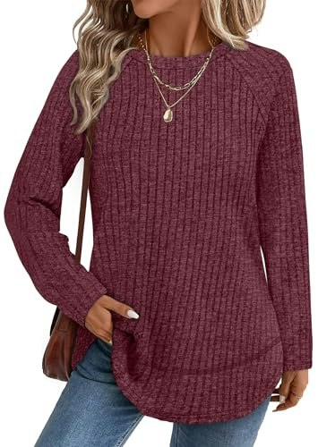 Women's Long Sleeve Ribbed Lightweight Sweater: $19.98 Women's Long Sleeve Ribbed Lightweight Sweater: $19.98