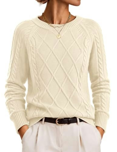 Zeagoo Women's Crew Neck Cable Knit Sweater: $24.87 Zeagoo Women's Crew Neck Cable Knit Sweater: $24.87
