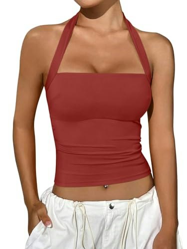 Reoria Sleeveless Halter Crop Top: $22.97 Reoria Sleeveless Halter Crop Top: $22.97