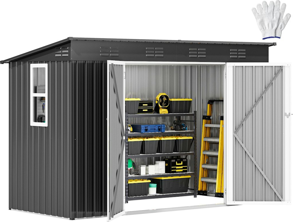 DWVO 9x4-Foot Steel Outdoor Storage Shed: $230