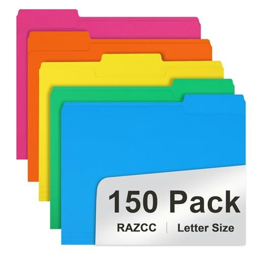 Razcc Letter-Size 1/3 Cut Tab Colored File Folders 150-Pack: $26.99 Razcc Letter-Size 1/3 Cut Tab Colored File Folders 150-Pack: $26.99