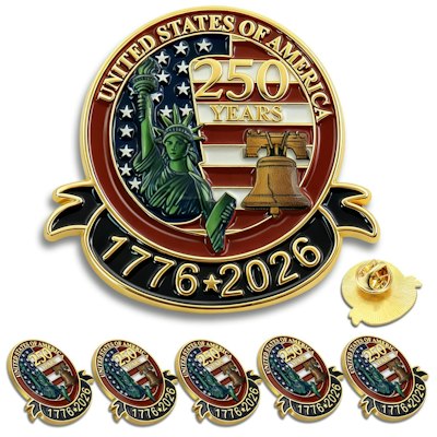 250th Anniversary USA Enamel Lapel Pin 10-Pack for $10 + $3.99 shipping