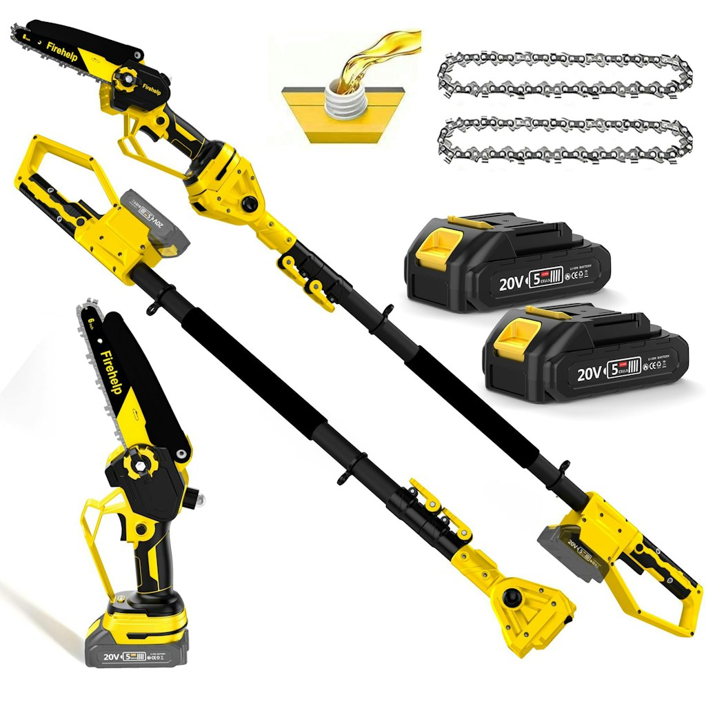 Firehelp 2-in-1 6" Cordless Electric Pole Saw & Mini Chainsaw: $48