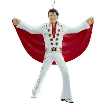 Kurt Adler Elvis Presley White Suit w/ Red Cape Ornament for $9 + free shipping w/ Prime