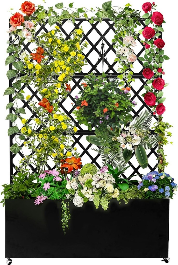 Garvee 71" x 35" x 16" Steel Raised Garden Bed w/ Trellis: $100