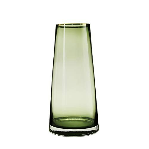 Funsoba 10-Inch Green Glass Vase with Gold Rim: $23.99