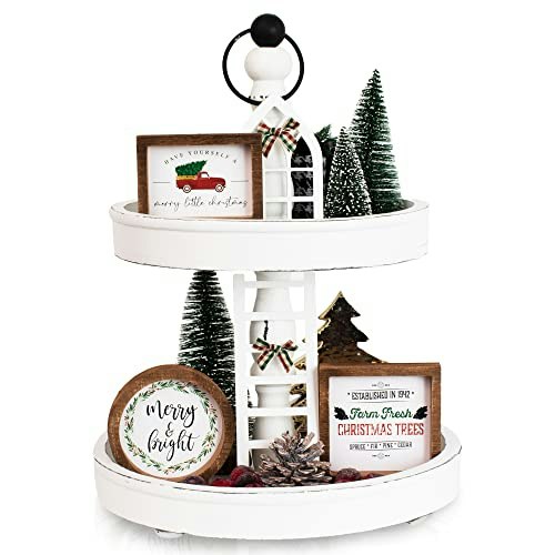 Farmhouse Tiered Tray Decor Set: $33.41 Farmhouse Tiered Tray Decor Set: $33.41