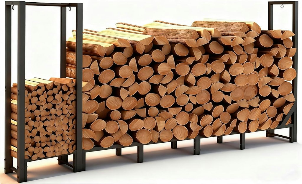 8-Foot Heavy Duty Firewood Rack w/ Kindling Storage: $57 8-Foot Heavy Duty Firewood Rack w/ Kindling Storage: $57