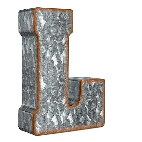 7-Inch Galvanized Metal Letter L Wall Decor: $16.99 7-Inch Galvanized Metal Letter L Wall Decor: $16.99