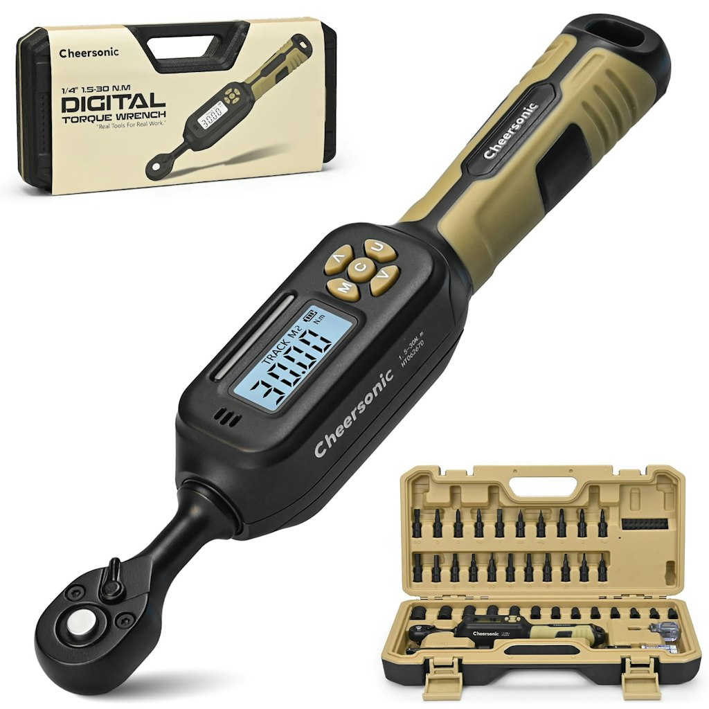 Cheersonic Digital Torque Wrench 1/4" Drive Electronic Torque Wrench Set: $68