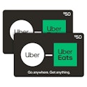 Uber $50 eGift Cards 2-Pack for $80 + free shipping