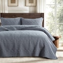 Cotton Boho Fringe Geometric Stitch Queen Quilt Set for $59 + free shipping