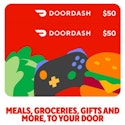 DoorDash $50 eGift Cards 2-Pack for $80 + free shipping