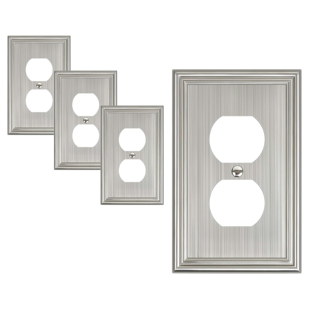 4-Pack Zinc Alloy Duplex Outlet Cover Plates: $15