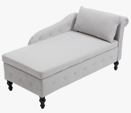 Willa Arlo Interiors Eastham 58" Velvet Storage Chaise Lounge for $190 + free shipping