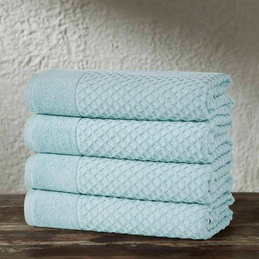 Isla Jade Diamond Textured Cotton Bath Towel 4-Piece Set: $55.99