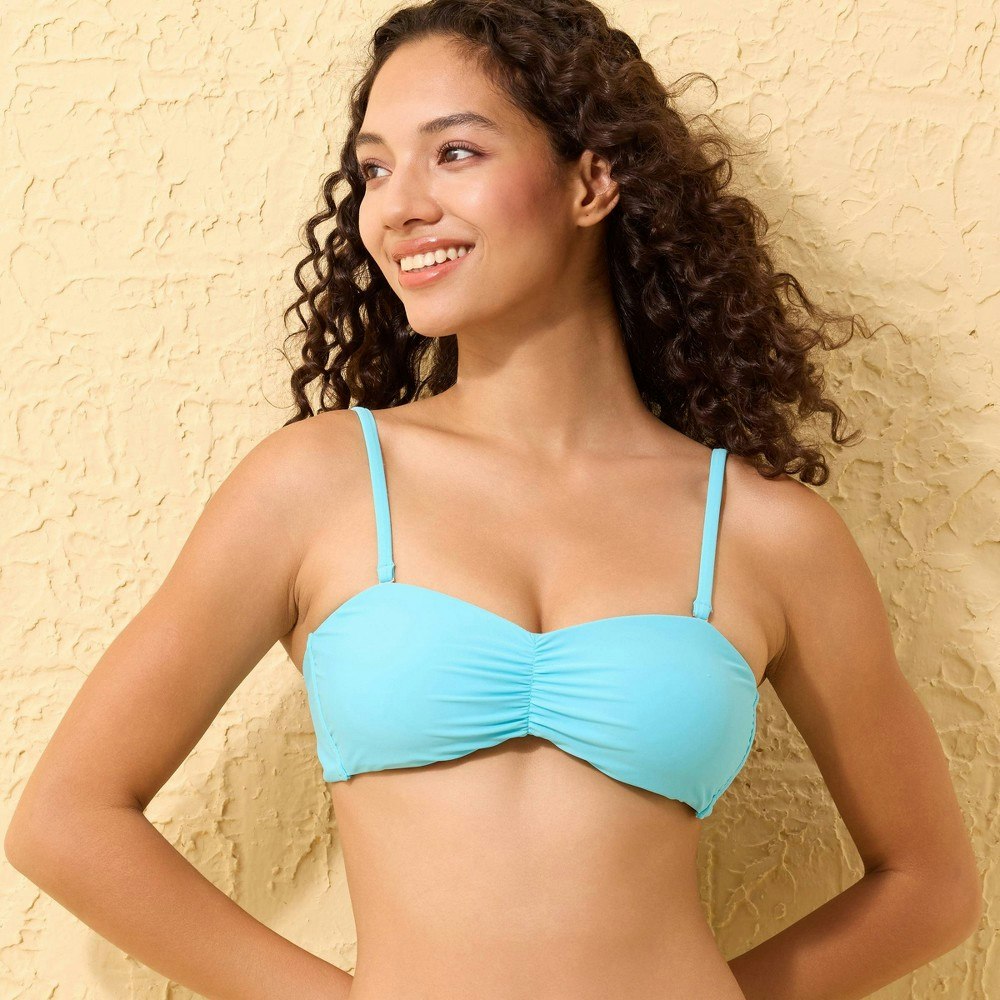 Women's Ruched Bandeau Bikini Top: $20