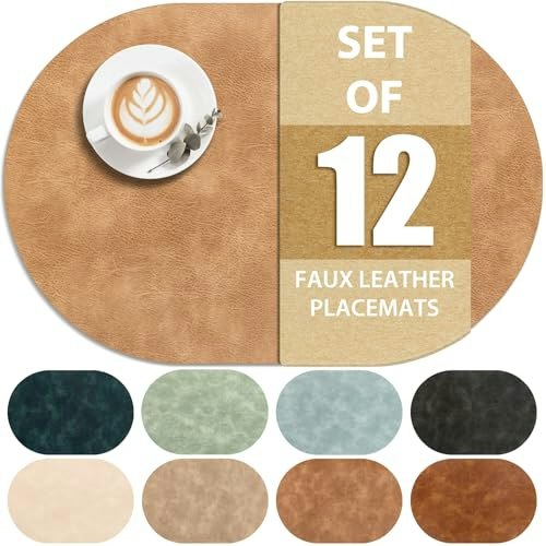 Adrimer Oval Faux Leather Placemats 12-Pack: $50.13 Adrimer Oval Faux Leather Placemats 12-Pack: $50.13