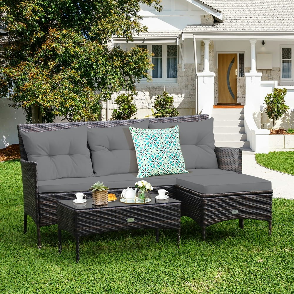 Costway 3-Piece Rattan Patio Furniture Set: $172.97 Costway 3-Piece Rattan Patio Furniture Set: $172.97