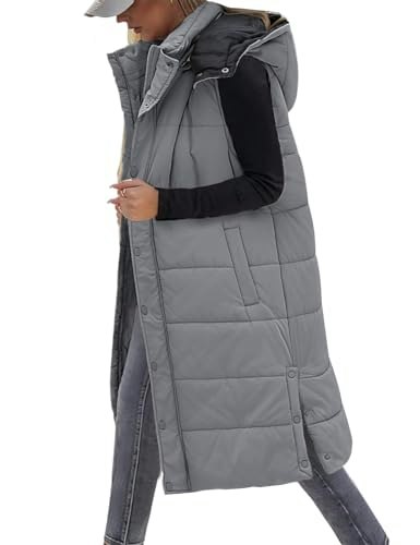 Umipubo Women's Long Puffer Vest: $39.09