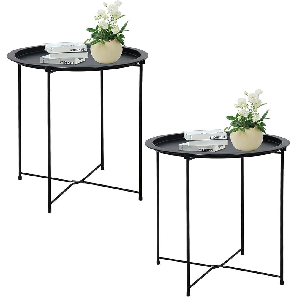 Aboxoo Folding Metal Side Table 2-Pack: $25.75 Aboxoo Folding Metal Side Table 2-Pack: $25.75