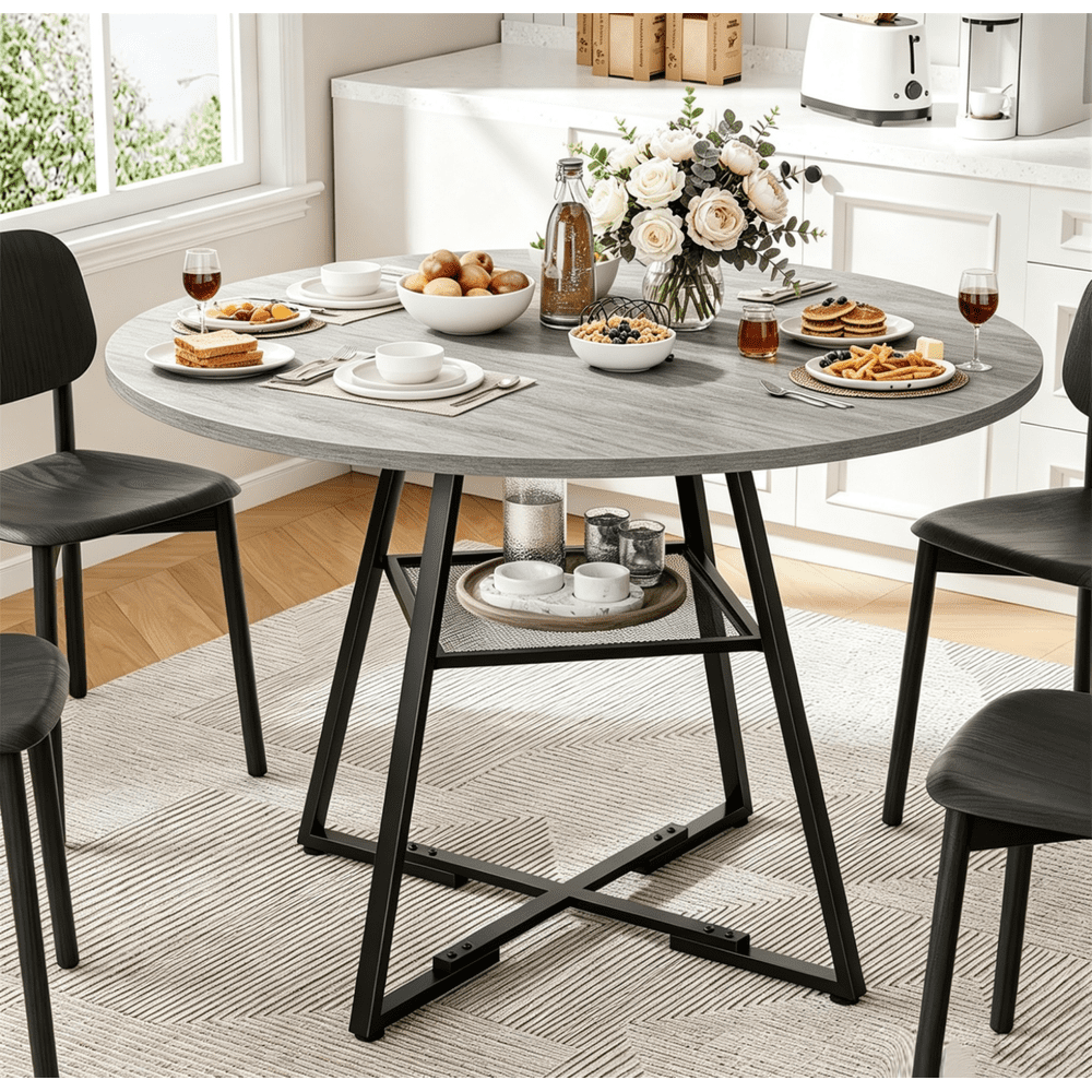 Behome 42-Inch Round Dining Table: $65.49 Behome 42-Inch Round Dining Table: $65.49