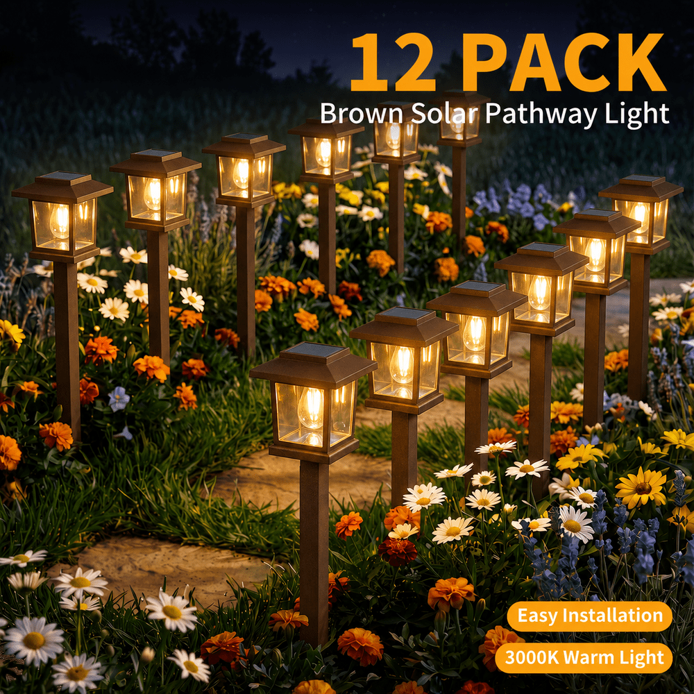 Solar Pathway Lights 12-Pack: $26.99 Solar Pathway Lights 12-Pack: $26.99