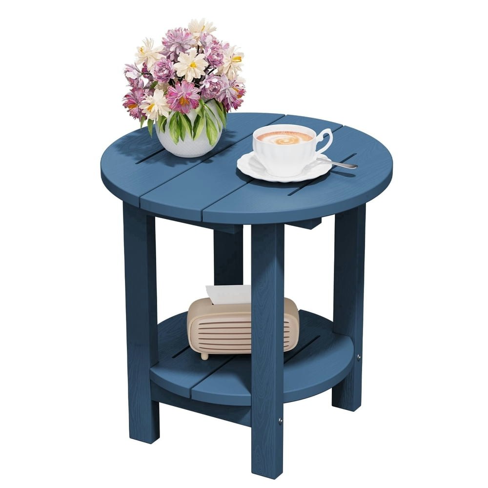 Fundaze 2-Tier Round HDPE Patio Side Table: $44.99