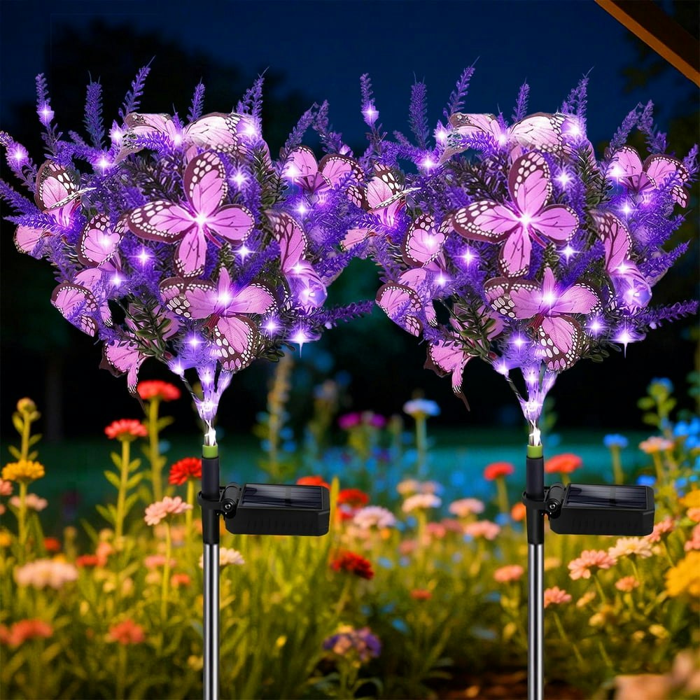 Rirool Solar Lavender Butterfly Garden Lights 2-Pack: $14.99 Rirool Solar Lavender Butterfly Garden Lights 2-Pack: $14.99