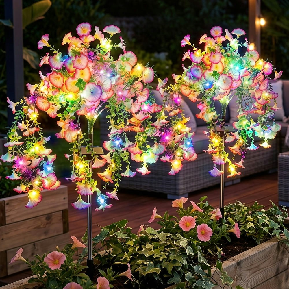 Rirool Solar Morning Glory Garden Lights 2-Pack: $22.99 Rirool Solar Morning Glory Garden Lights 2-Pack: $22.99