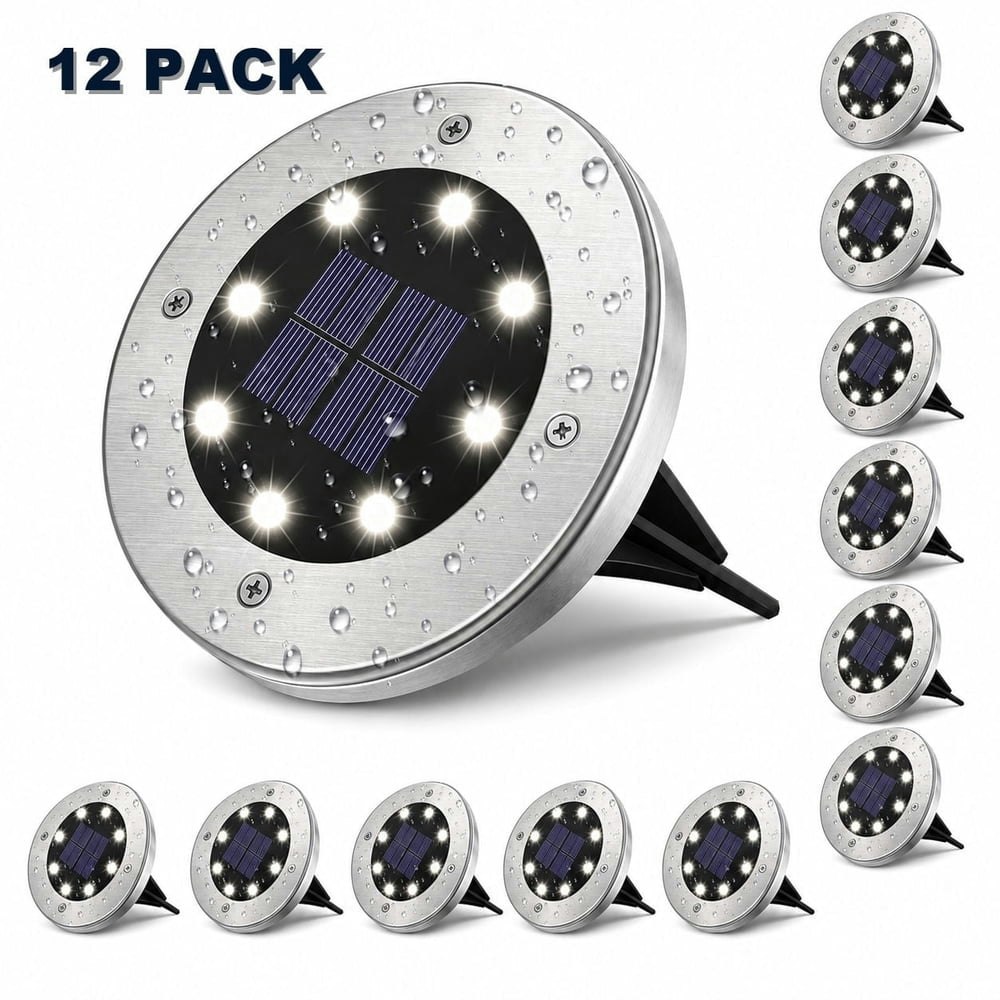 Solar Disk Ground Lights 12-Pack: $23.39 Solar Disk Ground Lights 12-Pack: $23.39