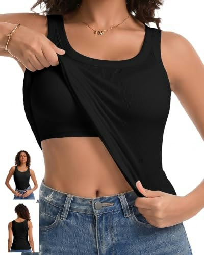 Simiya Women's Tank Top with Built-in Bra: $14.99 Simiya Women's Tank Top with Built-in Bra: $14.99