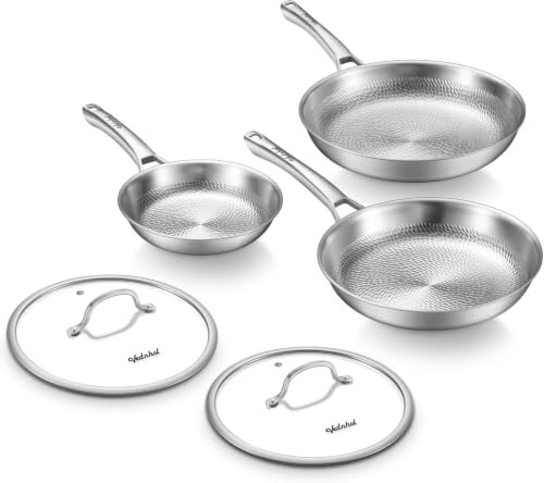 8-Inch, 10-Inch, and 12-Inch Titanium Non-Toxic Frying Pan Set with Lids: $195.49 8-Inch, 10-Inch, and 12-Inch Titanium Non-Toxic Frying Pan Set with Lids: $195.49