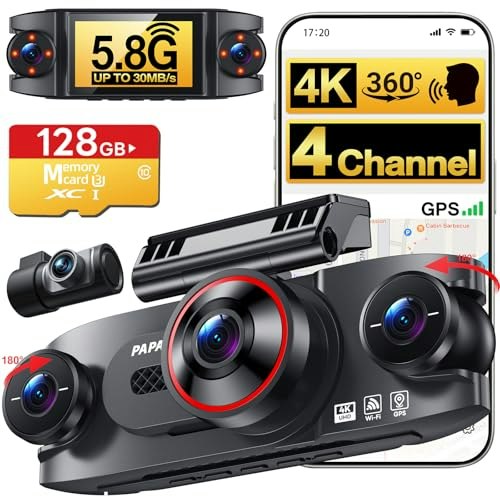 4-Channel 360° 4K Dash Cam: $129.99 4-Channel 360° 4K Dash Cam: $129.99
