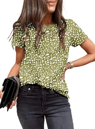 Evaless Women's Polka Dot Short Sleeve Casual Loose Shirt: $11.04 Evaless Women's Polka Dot Short Sleeve Casual Loose Shirt: $11.04