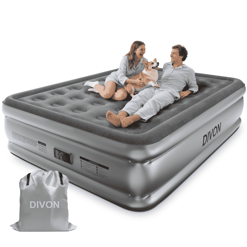Divon 18-inch Queen Raised Air Mattress with Built-In Pump: $59.99 Divon 18-inch Queen Raised Air Mattress with Built-In Pump: $59.99