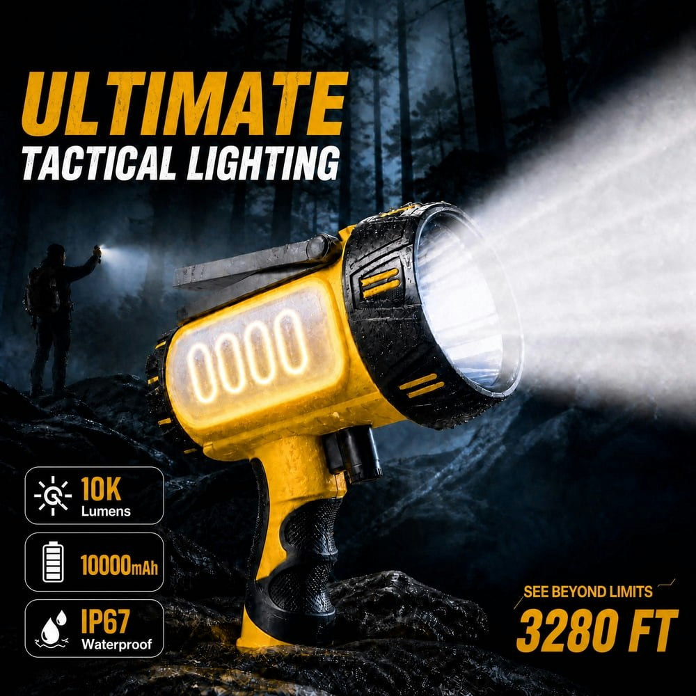 Doulami 100,000-Lumen Rechargeable LED Spotlight: $26.89 Doulami 100,000-Lumen Rechargeable LED Spotlight: $26.89