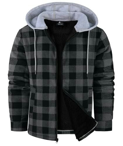 Wenttuo Men's Fleece-Lined Flannel Plaid Jacket: $39.98