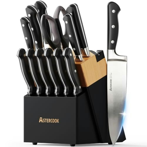 Astercook 14-Piece Kitchen Knife Set with Block: $64.98 Astercook 14-Piece Kitchen Knife Set with Block: $64.98