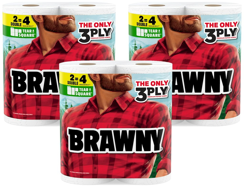 Brawny Tear-A-Square 3-Ply Paper Towel Double Roll 6-Pack: $10 via Sub. & Save