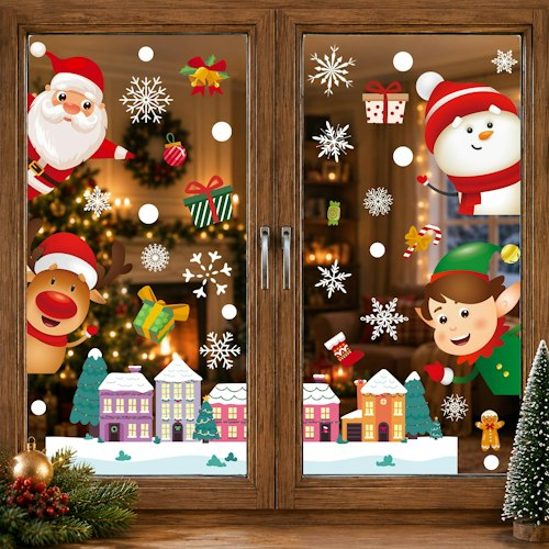 135-Piece Christmas Window Clings Decal Set for $4 + free shipping w/ Prime