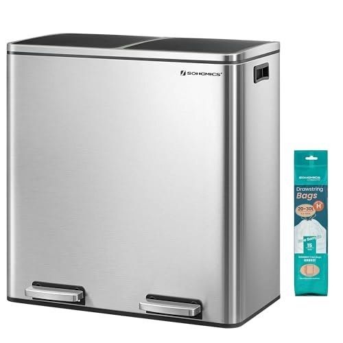 Songmics 16-Gallon Dual Compartment Trash Can: $97.52