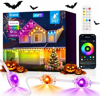 Ecoeve 49-Foot Permanent Outdoor RGB+IC Smart String Lights for $48 w/ Prime + free shipping